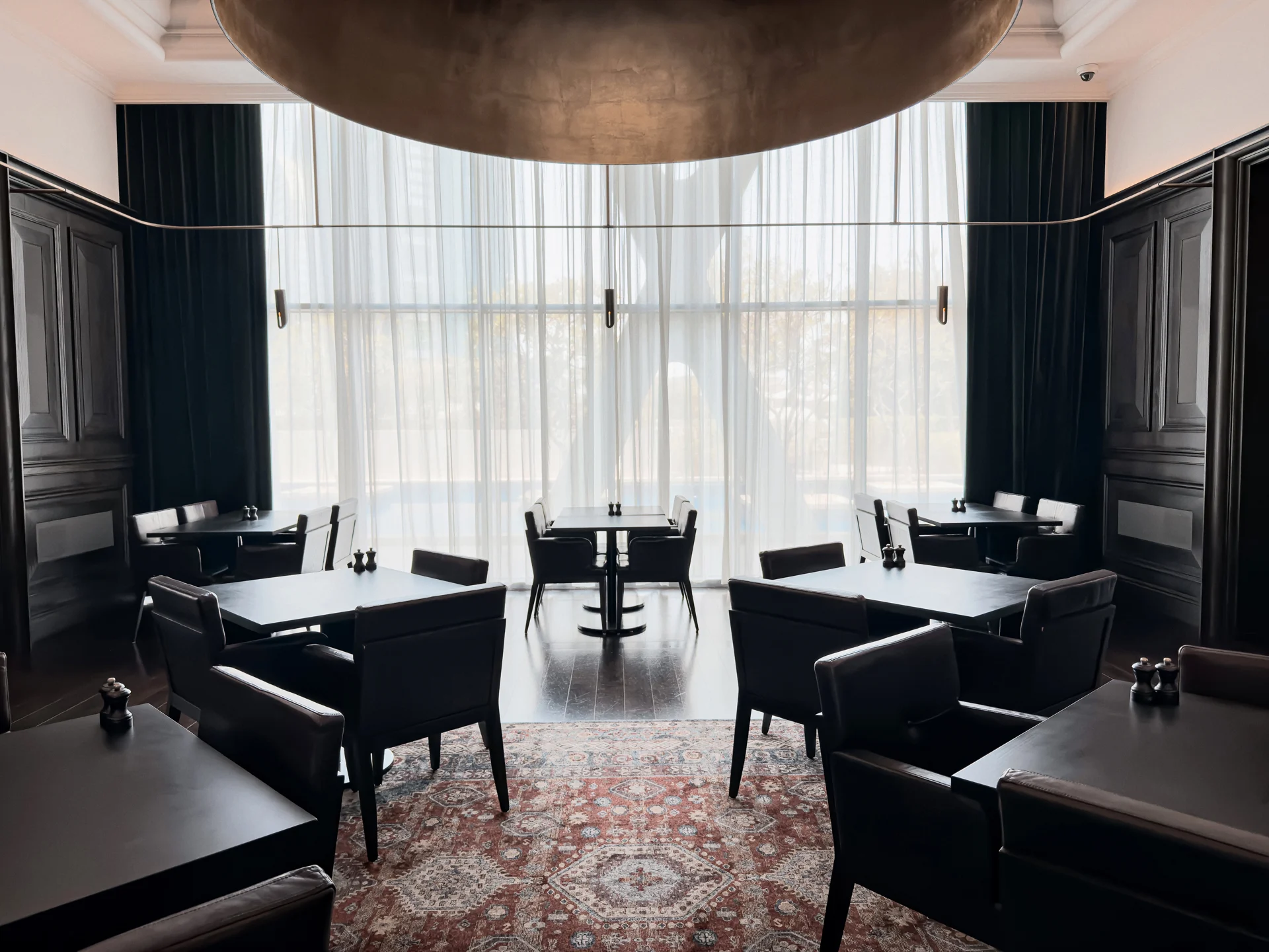 Private dining room prepared for an intimate gathering.