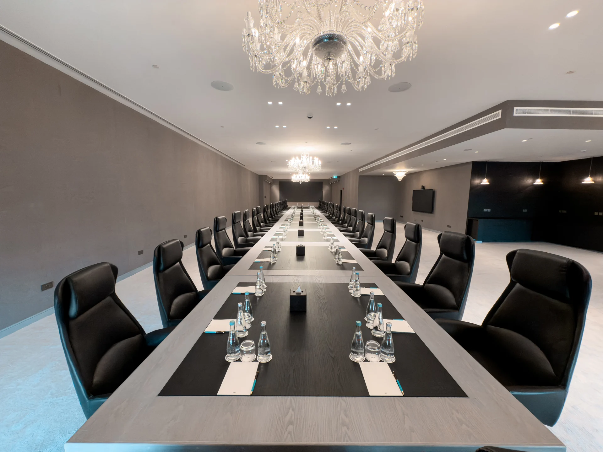 Long executive boardroom table at Sofitel Abu Dhabi Corniche.